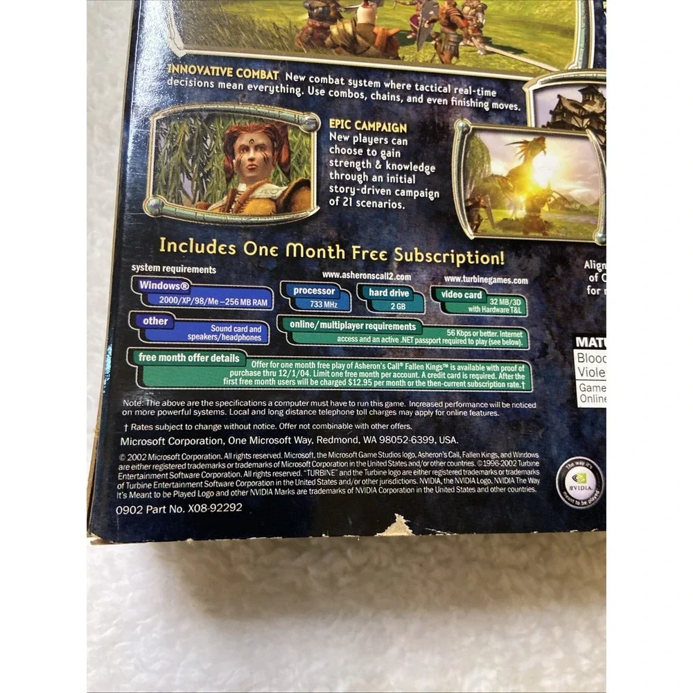 Asheron's Call 2 Fallen Kings PC CD ROM GAME‎ 2002 MICROSOFT GAMES CIB Complete